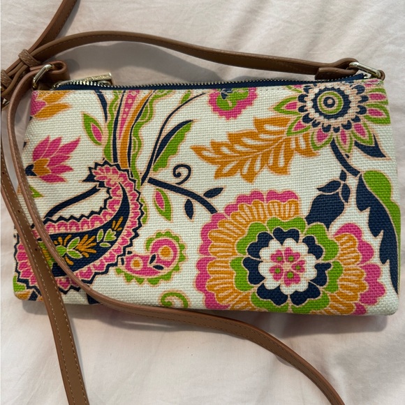 SPARTINA 449 Crossbody Bag printed linen & leather bag! - Picture 3 of 4